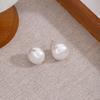 Pendientes de plata con aguja francesa, elegantes, de alta gama, ligeros, de lujo, con perla, combinables, estilo nicho, diseño simple, para mujer.