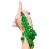 Colar Corrente para Suéter com Design de Cristal Branco, Calcedônia Verde Natural Verde Imperial Transparente de Gelo de 10mm de Alta Qualidade