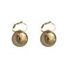 Aretes simples de gancho redondo de metal con cuentas, diseño de moda Dongdaemun de Corea del Sur, aretes de hebilla para la oreja, aretes de estilo frío para mujer