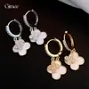 Brincos de Flor de Zircônia Simples Estilo Coreano, Luxo Leve, Sensação de Alto Padrão, Acessórios de Orelha Modernos e Exquisitos com um Design Único
