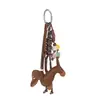 Venta al por mayor de fábrica Ins Retro Perro Salchicha Colgante para Bolso Serie Miu Cachorro Cuerda Trenzada Hecha a Mano Llavero de Pareja Cordón