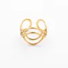 Anillo Abierto de Acero Inoxidable de Talla Única Más Vendido Transfronterizo, Anillo de Moda Simple de Acero de Titanio que Conserva el Color, Joyería, Accesorios para Mujer al por Mayor