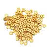 Cuentas espaciadoras chapadas en oro de 14K cuentas sueltas brillantes tamaño espaciador plano pulsera DIY joyería accesorios tejidos a mano al por mayor