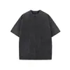 Camisetas de Algodão Lavado Transfronteiriças, Camisetas Publicitárias Personalizadas com Estampa, Uniformes de Equipe Distressed Retrô Americano 230g, Camisetas Culturais com Estampa