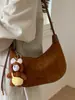 Bolso Femenino Fresco y de Moda Estampado de Leopardo 2025 Nuevo Estilo Ins Bolso Trendy Coreano Tipo Dumpling Gran Capacidad Bolso de Hombro