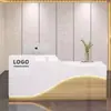 Mostrador de bar, escritorio de recepción moderno pintado, mostrador de tienda, mostrador de bar, mostrador de caja de salón de belleza, escritorio de recepción para pequeñas empresas