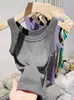 Camisola sin mangas de color liso y cuello en U para mujer, nuevo estilo de verano, se puede usar como capa exterior o como capa base, top ajustado