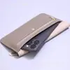 Carteira Ultrafina de Couro PU Macio Personalizável Porta-Cartões Integrado Compacta com Zíper Fivela Oculta Porta-Moedas para Celular