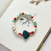 Pulseira mista de cerâmica Jingdezhen estilo étnico fresca para estudantes, temperamento fofo, pulseira feminina tecida à mão