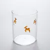 Taza de Vidrio de Borosilicato Personalizada, Resistente a Altas Temperaturas, Antiexplosión, Temática Festiva, Vaso de Agua de Moda, Taza de Vidrio con Parche para Oficina