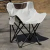 Silla lunar plegable de almacenamiento portátil personalizada con bolsillo lateral para playa, bocetos, picnics y sentarse a largo plazo sin colapsar, asiento para exteriores
