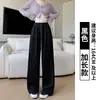 Pantalones deportivos para mujer estilo americano, nueva colección primavera y otoño, adelgazantes, pantalones rectos ajustados, pantalones casuales de pierna ancha, sueltos, de cintura alta