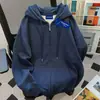 Sudadera con capucha gruesa de terciopelo estilo preppy coreano para mujer, Otoño e Invierno, Nueva, Casual, Versátil, Ropa de trabajo, Chaqueta tipo cárdigan de moda
