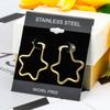 Brinco de argola grande de estrela de cinco pontas exagerado da moda europeia e americana, fecho de orelha, brincos de aço titânio aço inoxidável, brincos personalizados para boate