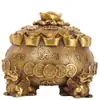 Yang Tong Ji Fabricante Mayorista de Cobre Adorno de Cuenco del Tesoro con Tapa Abrible, Adorno de Horno de Cuenco del Tesoro Pixiu