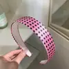 Diadema Ancha de Satén con Lunares Retro para Mujer Versátil Cabello Alto Cara Delgada Viaje Peinado Presionando Diadema Accesorios para el Cabello Tocado