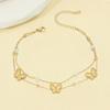 Tobilleras de Estilo Europeo y Americano Transfronterizas Acero de Titanio Estilo de Moda para Mujer Diseño Simple de Mariposa de Amor Circonita Joyería para el Pie que No se Desvanece