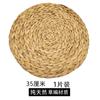 Jogo americano de palha trançado à mão em estilo japonês, com isolamento térmico, redondo, com borlas, cabaça de palha de milho, prato de grama