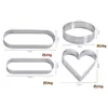 Anillo Redondo Ovalado Perforado de Acero Inoxidable Anillo para Tarta de Frutas Francesa Anillo para Pastel Molde Torre Herramienta para Hornear Postre