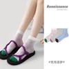 Calcetines de Verano Finos Transpirables Distintivos con Combinación de Colores Japoneses Absorbentes de Sudor para Mujer con Diseño Niche Renacentista