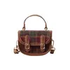 Bolso Cuadros de Lana Retro de Moda para Niños, Bolso de Hombro Cruzado, Accesorio de Princesa para Niña, Elegante y Versátil