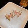 Pendientes de plata con forma de aguja, pequeños, frescos, dulces, con diamantes y cristales, con forma de flor de amor y perla, pendientes de moda, elegantes, de celebridades de Internet, para mujer.