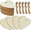 Adornos de madera con forma de corazón de amor sin terminar, colgante de madera para San Valentín, boda, Acción de Gracias, Navidad, piezas de madera