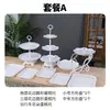 Arranjo de Aniversário Decorações de Mesa de Sobremesas Prateleira de Exibição de Casamento Europeu Mesa de Frutas Bandeja de Plástico para Bolo Suporte para Lanches
