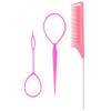 Set de Peines de Cola de Aguja de Acero Ingrid para Personas Perezosas Tejido y Peinado del Cabello Rizador de Cabello Peine de Plástico Doméstico para Quitar el Cabello