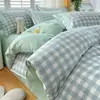 Juego de Ropa de Cama de Algodón Puro Cepillado, Cuatro Piezas, Sin Estampado, Clase A, para Dormitorios de Estudiantes, Sábana de Algodón Puro, Funda de Edredón, Funda de Edredón de Regalo, Juego de Tres Piezas