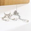 Pendientes asimétricos Xingyue, elegantes pendientes de diamantes con destellos de celebridades de Internet, pendientes largos con borlas, nueva moda para mujer