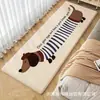 Tapete Decorativo de Chão para Sala de Estar, Cobertor de Cama para Quarto, Capacho Longo para Casa, Fácil de Limpar, com Desenho de Dachshund em Imitação de Caxemira