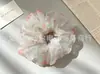Elásticos de Cabelo de Organza de Alta Qualidade Estilo Coreano, Scrunchies de Rede Grande, Acessórios de Praia, Fornecimento Direto da Fábrica de Origem