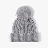 Gorro de Punto Jacquard con Pompón para Otoño e Invierno para Mujer, Forrado de Felpa, Engrosado, Cálido, Protector de Orejas, Resistente al Viento para Ciclismo al Aire Libre, Gorro Redondo de Lana