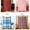 Manta de Franela a Cuadros Hecha a Medida con Logo de Fábrica Manta para Siesta en la Oficina Manta Cubierta Espesa con Estampado a Cuadros