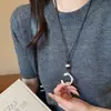 Collar largo de metal con colgante irregular mate en forma de C, diseño único, versátil y elegante, adecuado para suéteres de mujer.