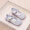 Sandalias para Niña, Zapatos de Princesa de Cuero para Niños, Nuevos Estilos Primavera y Verano 2026 Planos de Cristal, Mocasines de Boca Baja Estilo Chanel