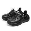 Zuecos de verano huecos transpirables y resistentes al desgaste para hombre, pantuflas de punta descubierta, sandalias casuales de playa para exteriores