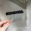 Peine Negro y Blanco de Lunares Estilo Francés con Moño, Accesorio para el Cabello para Ordenar Mechones Sueltos, Peine Invertido Pinza para el Cabello, Pinza Lateral con un Toque de Elegancia