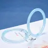 Pulsera de calcedonia cielo congelado con raya redonda de 6 mm pulsera de calcedonia tesoro azul marino pulsera de calcedonia semilla de hielo belleza azul cielo agua clara