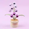Venta al por mayor de fábrica Planta en maceta de lirios del valle tejida con hilo Adorno de escritorio para el hogar y la oficina Flor preservada artificial Souvenir Regalo