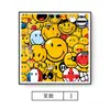 Estilo Nórdico Ins Sala de Estar Pintura Decorativa Cara Sonriente Linda Sanadora Mural Tienda de Té con Leche Dormitorio Nicho junto a la Cama Pintura Colgante