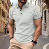 Moda Masculina Casual Transfronteriza Temu Estampado 3D Manga Corta Botones Polo Verano Nueva Fuente Fábrica Mayorista