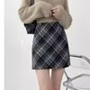 Falda Midi de Lana Talla Grande Ligeramente Gordita MM Otoño Invierno Falda Corta Retro para Mujer Cintura Alta Falda Bodycon de Línea A Tipo Pera