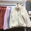 Outono e inverno longo lã coral lã cardigan colarinho polar lã jaqueta quente fofo jaqueta feminina 449753