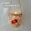 Cesta de bambu copo para bebida tecelagem de bambu cesta de bambu tubo de bambu conjunto de produtos de bambu gaiola para copo copo de chá de leite check-in celebridade da internet manga oca sorvete