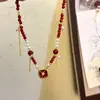 Novo colar de esmalte com contas estilo chinês, uma coleção de correntes de clavícula leves, luxuosas e sofisticadas de inspiração vintage, versáteis e fáceis de combinar