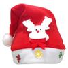 Venta caliente transfronteriza de adornos navideños bordados con expresión de Papá Noel, gorro navideño rojo no tejido, regalos navideños.