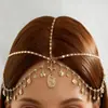 Joyería Transfronteriza Europea y Americana Cadena Bohemia Personalizada Borla Cadena de Piedra de Circonio Imitación Estilo Exótico Cadena para el Cabello Sexy Accesorios para el Cabello