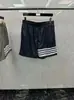 Calças de praia de malha TB Four Bars direto da fábrica, calças casuais, simples, para homens e mulheres, calças retas, shorts